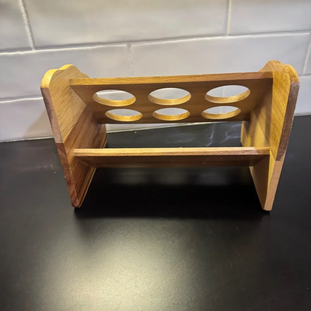 The Pioneer Woman Spice Rack Wood Brown Floral Farmhouse 6-Slot Organizer